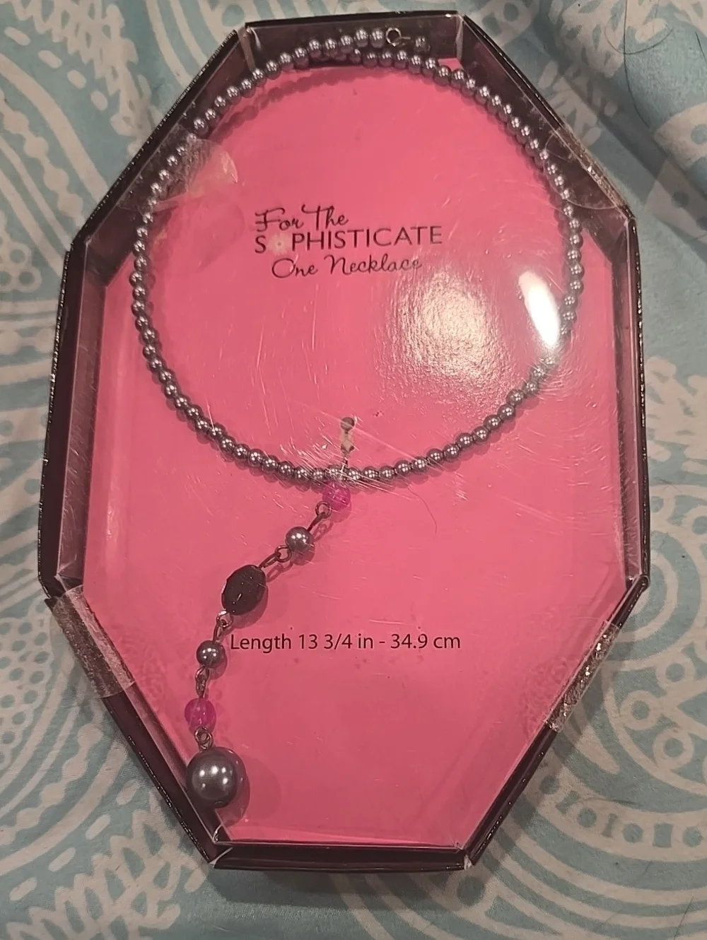 ❤️10/$13 New Vintage Pink and Silver Beaded Necklace For Kids